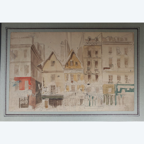 Antoine-Baptiste PETIT - View of the Saint-Denis district in Paris in the 1830s/40s