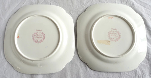 Manufacture Spode : paire d'assiettes à gâteaux en porcelaine mandarine & or - XIXe siècle vers 1820