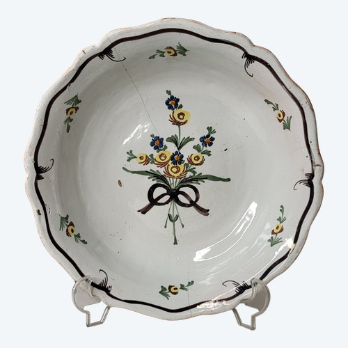 Nevers earthenware salad bowl - 18th century