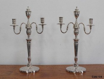 Pair of Silver Bronze Candelabra - 1960s