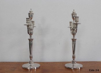 Pair of Silver Bronze Candelabra - 1960s