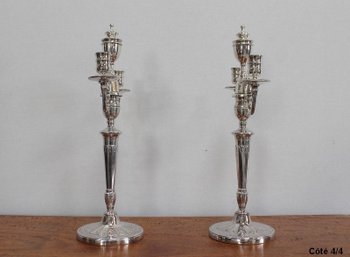Pair of Silver Bronze Candelabra - 1960s