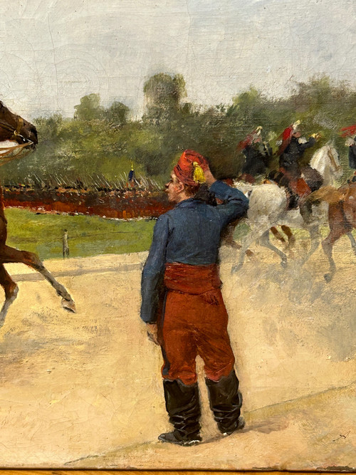 Albert Bligny (1849-1908) The Military Parade - Oil on canvas