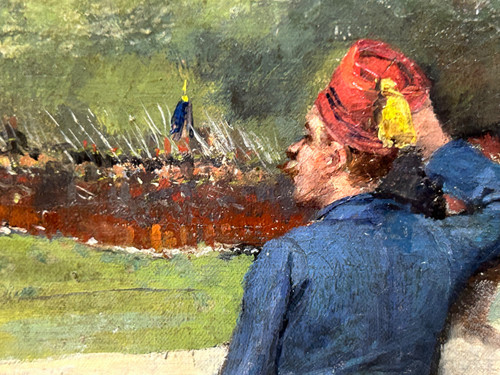 Albert Bligny (1849-1908) The Military Parade - Oil on canvas