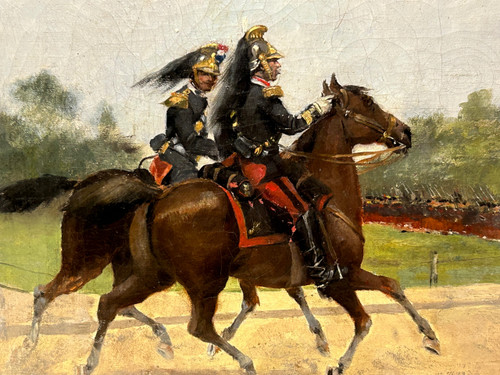 Albert Bligny (1849-1908) The Military Parade - Oil on canvas