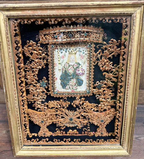Grand Reliquaire De Saint Germier Avec L'enfant En Pâte De Reliques - 18th century