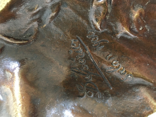 Vide poche en bronze, Signé de Georges Delpérier, Art Nouveau