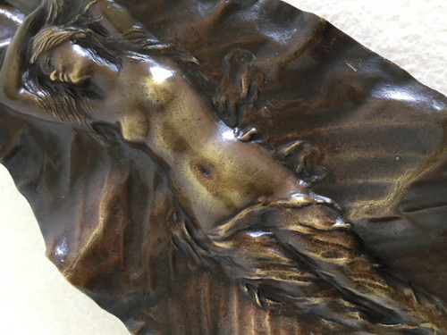 Vide poche en bronze, Signé de Georges Delpérier, Art Nouveau