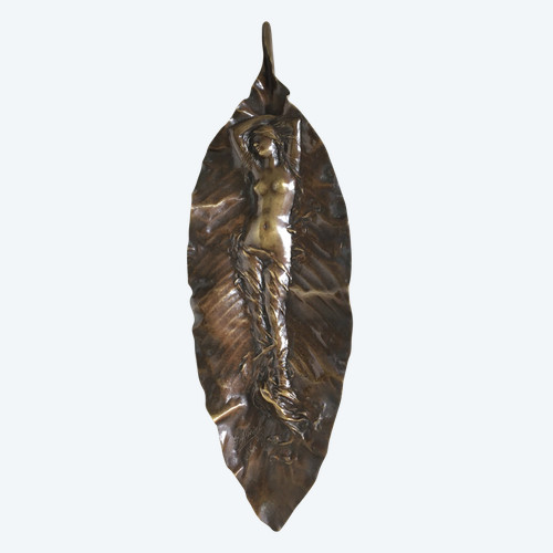 Vide poche en bronze, Signé de Georges Delpérier, Art Nouveau