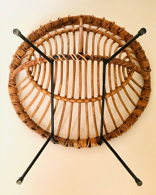 Ein Paar Rattan-Schalensessel, die Franco Albini zugeschrieben werden, Italien 60er Jahre