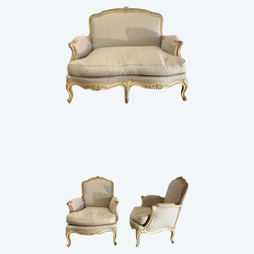 Louis XV style salon in lacquered wood from the 1900's