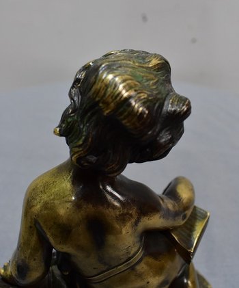 Bambino musicista di bronzo - Fine del XIX