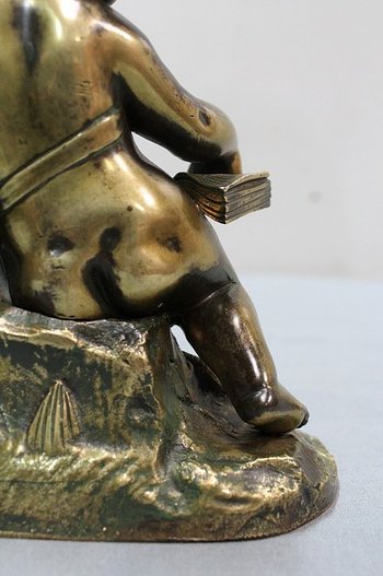 Bambino musicista di bronzo - Fine del XIX