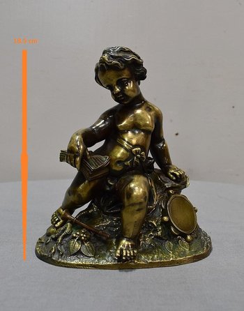 Bambino musicista di bronzo - Fine del XIX