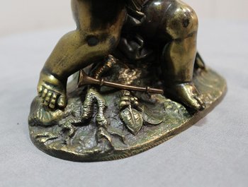 Bambino musicista di bronzo - Fine del XIX