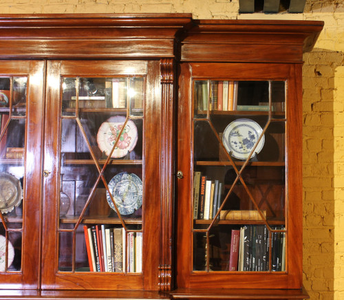 Importante Bibliothèque En Acajou d'époque 19° Siècle -angleterre