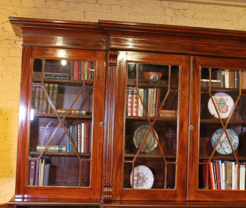 Importante Bibliothèque En Acajou d'époque 19° Siècle -angleterre