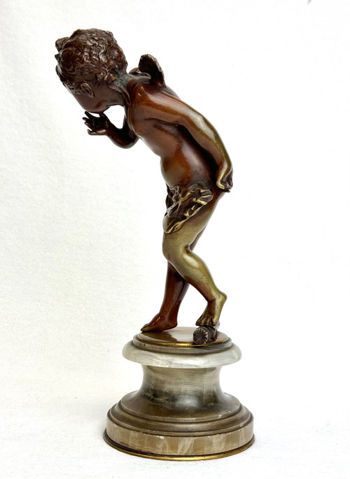 Bronzeskulptur aus dem 19. Jahrhundert Cupido
