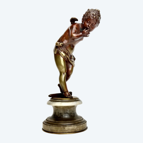 Bronzeskulptur aus dem 19. Jahrhundert Cupido