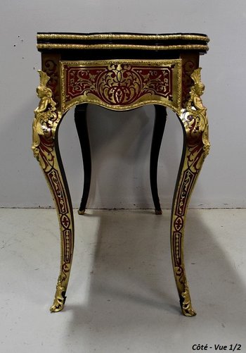 Table de Jeux en Marqueterie `Boulle`, époque Napoléon III - Milieu XIXe