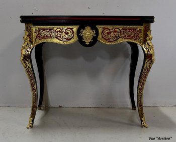 Table de Jeux en Marqueterie `Boulle`, époque Napoléon III - Milieu XIXe