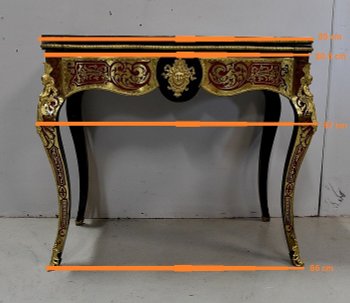Table de Jeux en Marqueterie `Boulle`, époque Napoléon III - Milieu XIXe