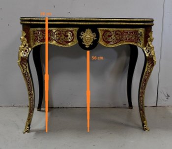 Table de Jeux en Marqueterie `Boulle`, époque Napoléon III - Milieu XIXe