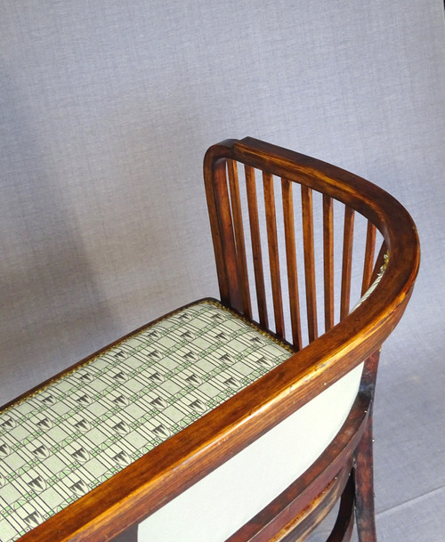 Thonet bench seat No. 6228, Kammerer, Backhausen fabrics, 1915