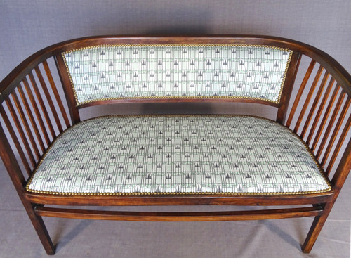 Thonet bench seat No. 6228, Kammerer, Backhausen fabrics, 1915