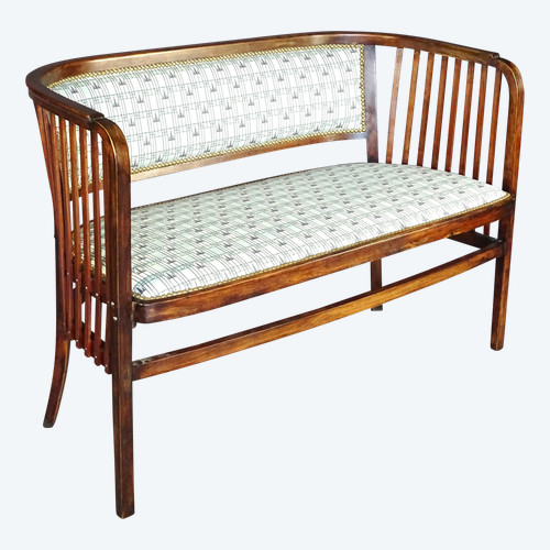 Thonet bench seat No. 6228, Kammerer, Backhausen fabrics, 1915