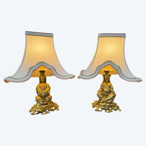PAIRE DE LAMPES A POSER STYLES LOUIS XV