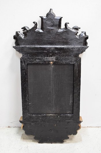 Small Golden Wood Mirror With Winged Animal Decorations - Late 19th Century