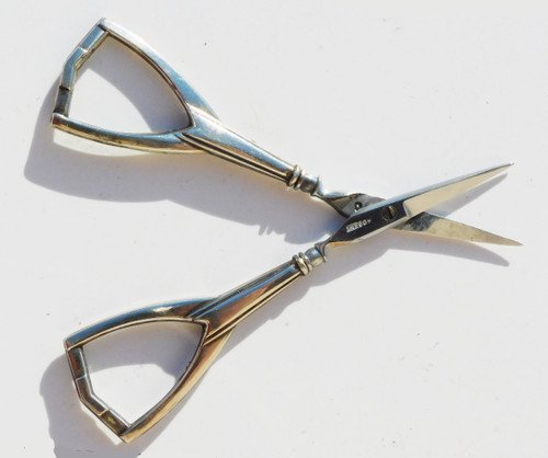 Art Deco Silver Sewing Set Early 20th Century Scissors Needle Case
