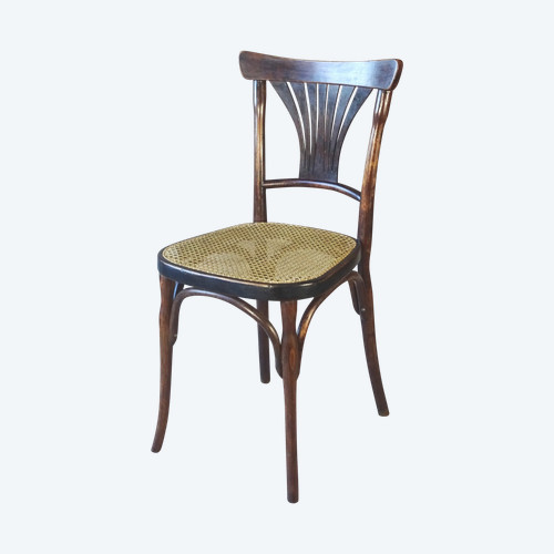 Bistrostuhl KOHN N°196 von 1906 neuem Rohrgeflecht - no Thonet -.