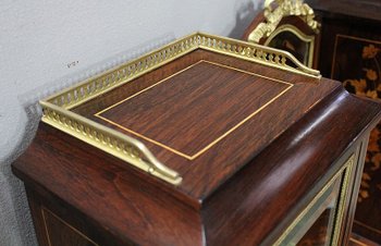 Petit Secrétaire Bonheur du Jour, en Placage de Palissandre de Rio, époque Napoléon III - XIXe