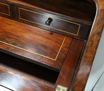 Petit Secrétaire Bonheur du Jour, en Placage de Palissandre de Rio, époque Napoléon III - XIXe