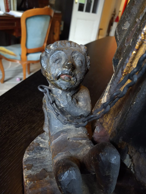 Rara scultura di San Bartolomeo del XIV secolo. Spagna.