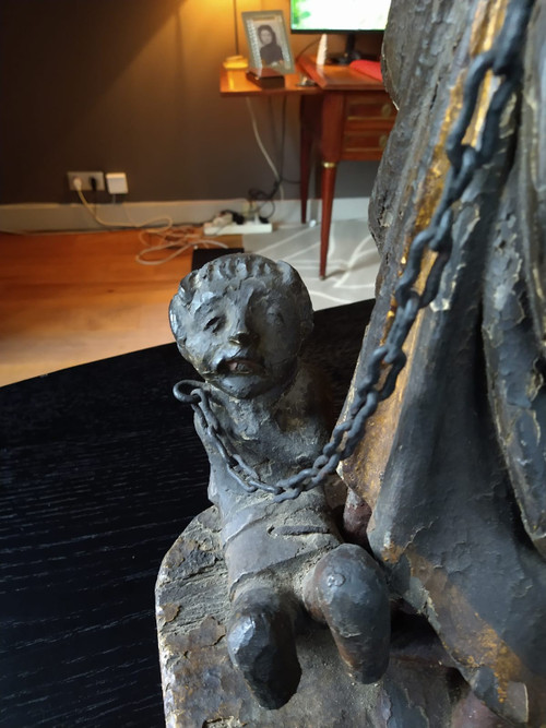 Rara scultura di San Bartolomeo del XIV secolo. Spagna.