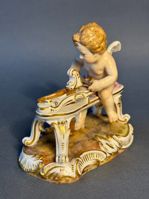 Meissen 'L'Amour sculptant son arc' Cupid porcelain N° C 61
