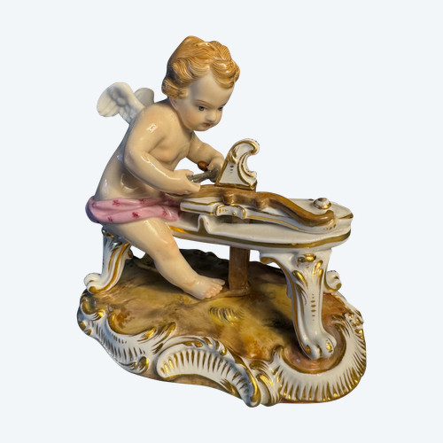 Meissen 'L'Amour sculptant son arc' Cupid porcelain N° C 61