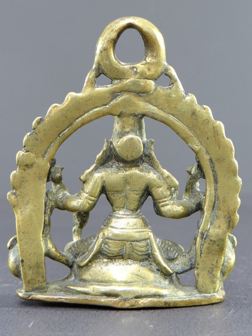 Inde, XIXème Siècle, Autel à Suspendre En Bronze Dédié à La Déesse Lakshmi Aux éléphants. 