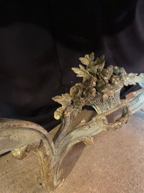 Console di transizione Luigi XV del XVIII secolo con marmo originale
