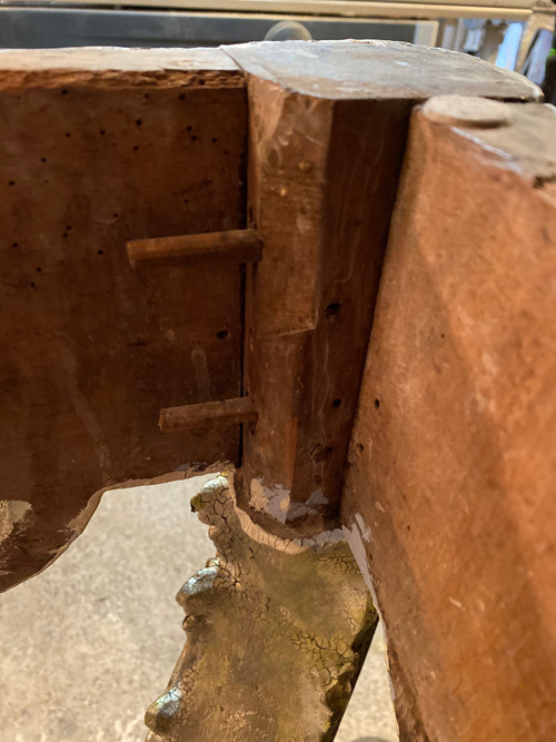 Console di transizione Luigi XV del XVIII secolo con marmo originale