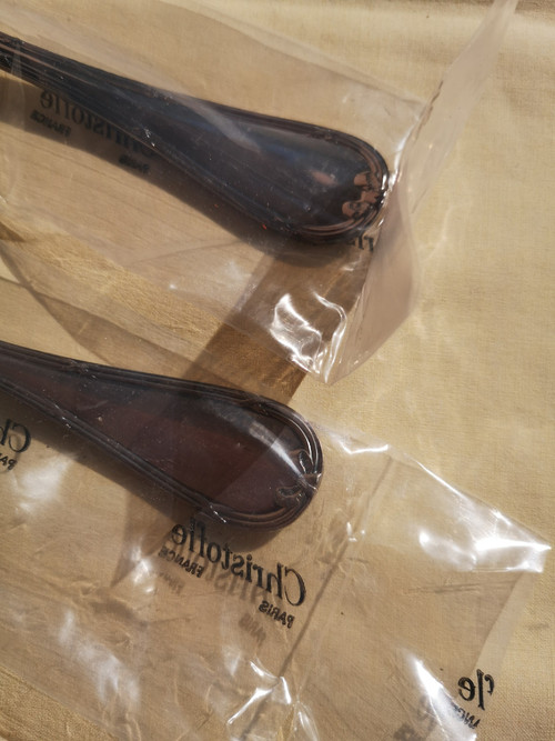 Rubans orfèvrerie Christofle salad servers (2 pieces), new in blister pack