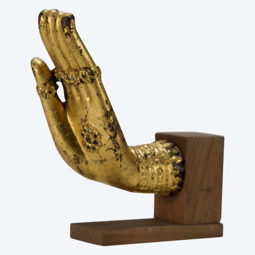 Mano di Buddha in bronzo dorato
