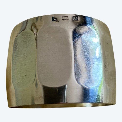 Art-Deco "Tonneaux" silver-plated napkin ring, circa 1930
