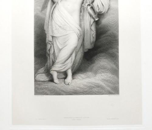 Nébé Deesse De La Jeunesse Gravure eau-forte  d'après Ary Scheffer 19ème