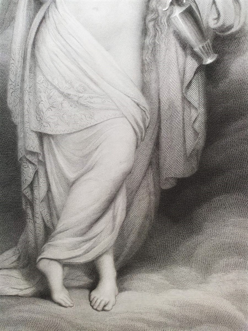 Nébé Deesse De La Jeunesse Gravure eau-forte  d'après Ary Scheffer 19ème