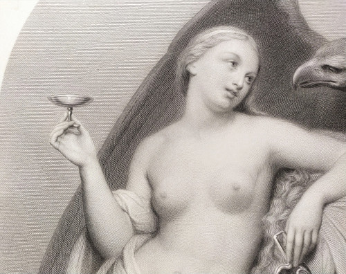 Nébé Deesse De La Jeunesse Gravure eau-forte  d'après Ary Scheffer 19ème