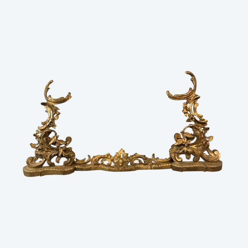 Louis XV style bronze mantel bar from the 19th century